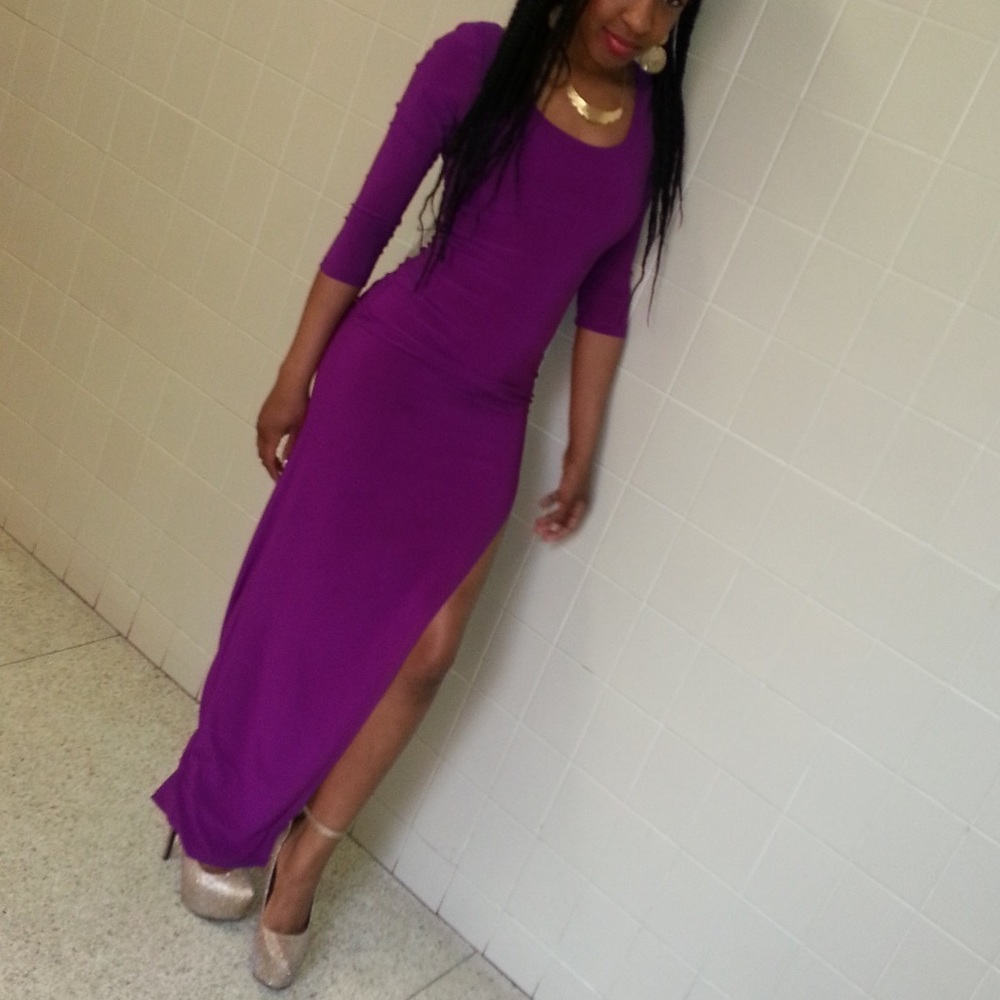Purple Cutout Dress